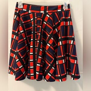 Vintage Orange & Navy Skater Skirt